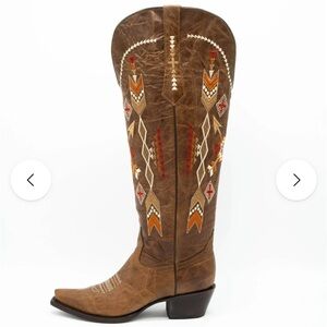 Rock’Em Azteck Edition Wide Calf Friendly Tall Snip Toe Boots NWT